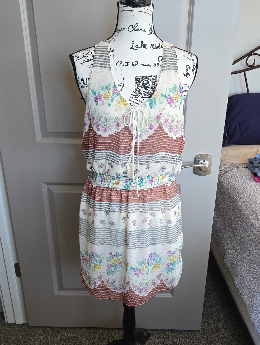 Free People Cream Floral Print Blouse